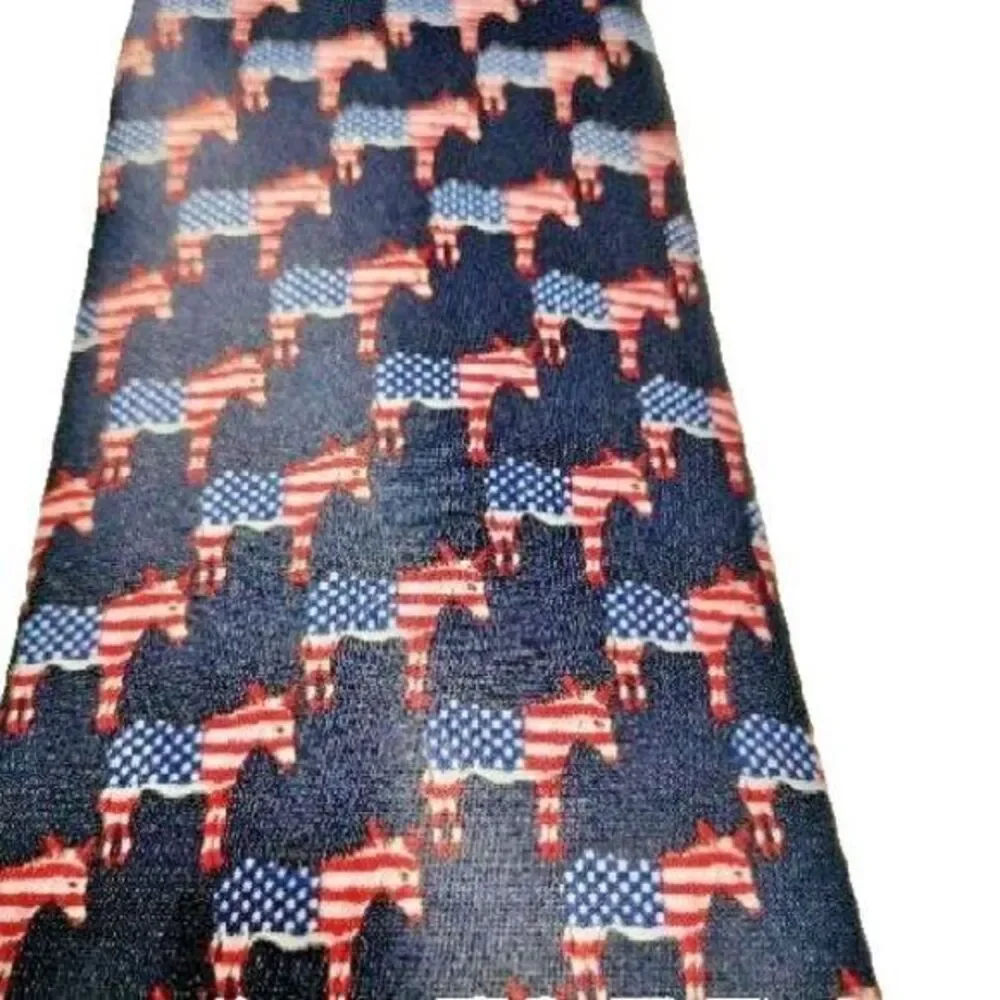 Rene Chagal Men's Red White & Blue Hand Made American Art to Wear‎ Suit Necktie